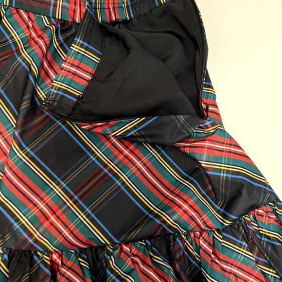 RARE NWT J. Crew Tiered Maxi Skirt in Black Stewart Tartan Taffeta - Size XS - Picture 11 of 15